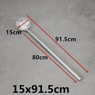 Extra lange roestvrij staal houten handvat spatel Soep lepel koken kantine keuken China wok chef soep fabriek spatel Turner 15x91.5cm