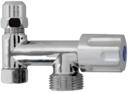 Extra ventiel voor apparaataansluiting, chroom, 3/8"H x 3/4"ET x 3/8"I x 10 mmQ, met terugslagklep - 986294148