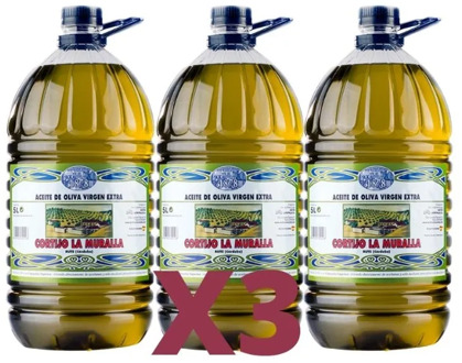 Extra virgin olive oil, top category AOVE, Hojiblanca variety, cold extraction Pack of 3 5L giraffes