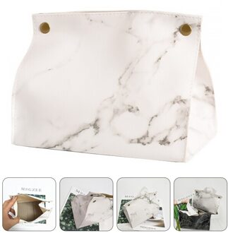 Extractie Papier Case Pu Leather Tissue Box Servet Case Voor Home Office Hotel wit
