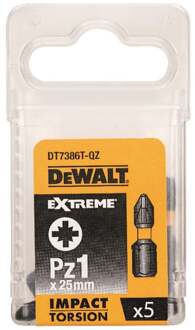 Extreme Impact Torsion Schroefbits Dt7386t-qz 25mm Pz1 5 Stuks
