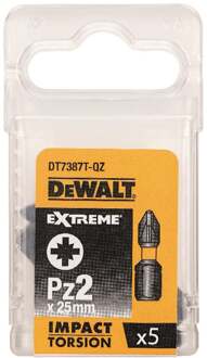Extreme Impact Torsion Schroefbits Dt7387t-qz 25mm Pz2 5 Stuks