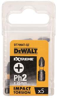 Extreme Impact Torsion Schroefbits Dt7994t-qz 25mm Ph2 5 Stuks
