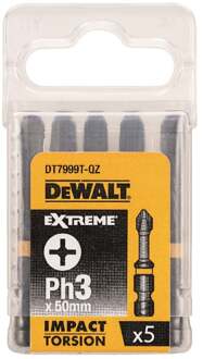 Extreme Impact Torsion Schroefbits Dt7999t-qz 57mm Ph3 5 Stuks