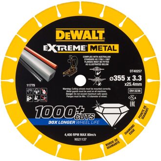 EXTREME METAL doorslijpschijf metaal 355x25.4x3.3mm - DT40257-QZ