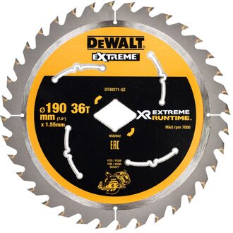 Extreme Runtime Cirkelzaagblad voor DCS577 190mm 36T (ruitvormig asgat) - DT40271-QZ