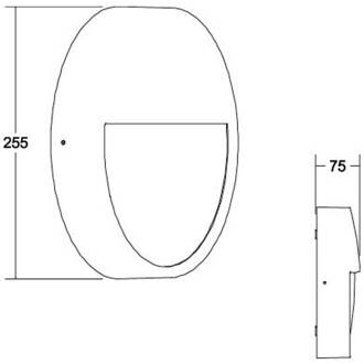 Eye LED buitenwandlamp, half, wit