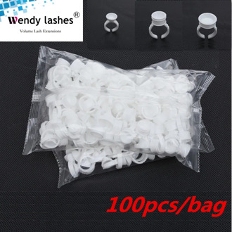 Eyelash Extension Glue Rings 100pcs/bag Makeup Tools Kit Professional Lash Extension Supplies Disposable Adhesive Glue Holder