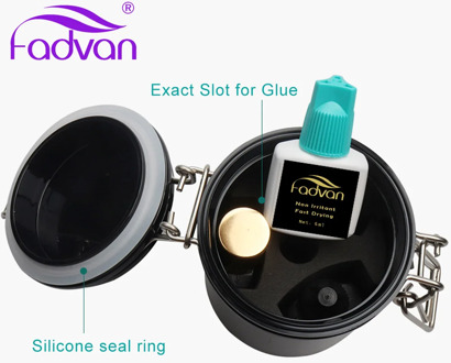 Eyelash Glue Storage Box Tank Container Makeup Tool Adhesive Stand Activated Carbon Sealed Storage Jar for Eyelashes Extension