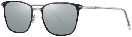 Eyeoomu Zonnebril Mannen Gepolariseerde UV400 Nachtzicht Vierkante Brillen Voor Rijden Metal Shades C3