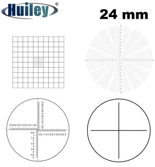 Eyepiece Micrometer Diameter 24mm Optical Glass Cross Ruler Net Concentric Circles Rings Needle for Stereo Microscope 30 30.5mm