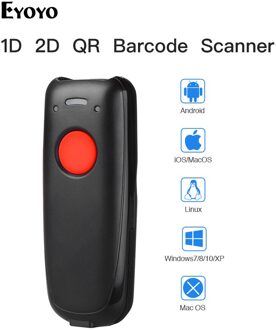Eyoyo EY-004A Mini 2D Draadloze Barcode Scanner Bluetooth & 2.4Ghz Wireless & Wired Aansluiting Voor Tablet Pc Ccd Bar code Reader