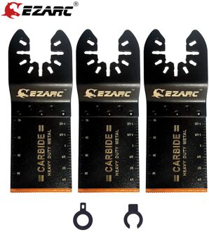 Ezarc 3 Pcs Oscillerende Multitool Blade Carbide Tanden Zaagbladen Power Tool Accessoires Voor Hard Materiaal, Metalen Snijden