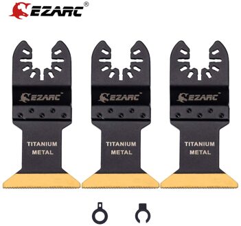 Ezarc 3Pcs Titanium Oscillerende Multitool Blade Oscillerende Multi-Gereedschap Accessoires Voor Hout, Hard Materiaal En Metalen Snijden