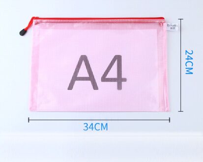 Ezone A3/B4/A4/B5/A5/A6 Bestand Zak 1Pc Transparante Raster Bestand Pocket document Pen Zak Rits Briefpapier Zak Kleur Willekeurige