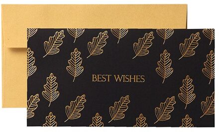 Ezone Zwarte Bloemen Serie Wenskaart Met Envelop Verjaardag Handschrift Uitnodigingskaart Premium Bericht Kaart