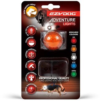 Ezydog Adventure Hondenlampje - Hondenverlichting Oranje - Een maat