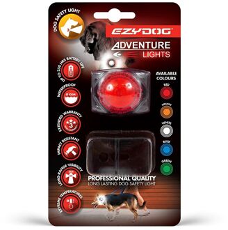 Ezydog Adventure Hondenlampje - Hondenverlichting Rood - Een maat