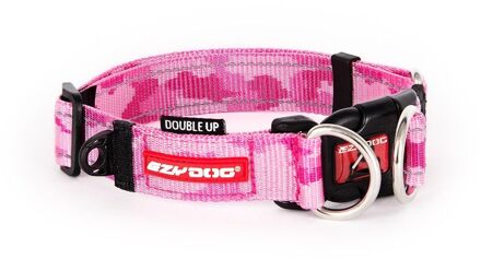 Ezydog Double Up Halsband - Halsband met dubbele ring Camouflage roze - L