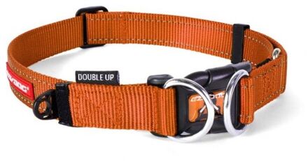 Ezydog Double Up Halsband - Halsband met dubbele ring Oranje - XL