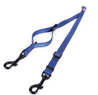 Ezydog Soft Touch Coupler - Rollijn voor 2 honden Blauw - Een maat