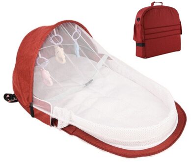 F-B Baby Bed Reizen Zon Bescherming Klamboe Met Draagbare Wieg Infant Opvouwbare Ademend Baby Slapen Mand rood
