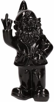 F*ck you middelvinger kabouter beeldje zwart 20 cm