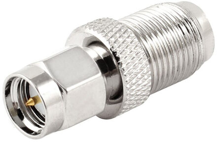 F Type Female naar SMA MALE Plug Coax Adapter Connector Silver Tone