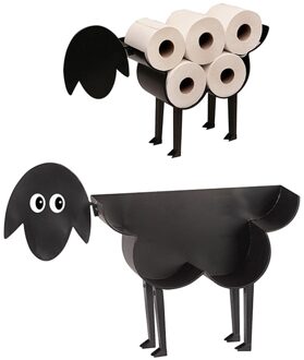 F # Zwarte Schapen Kat Hond Toiletrolhouder Papier Badkamer Ijzer Opslag Vrijstaande Ambachten Ornamenten Papierrol handdoek Houder