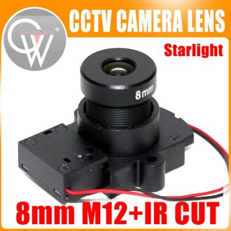 F1.5 Starlight Lens 8mm CCTV Lens HD 3.0 Megapixel IP Camera Lens M12 + IR CUT Voor HD CCTV bewakingscamera's