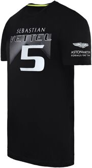 F1 Sebastian Vettel Coureur Heren Zwart T-Shirt - maat