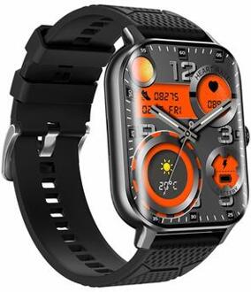 F12 2,02-inch gebogen scherm Smart horloge met encoder Bluetooth bellen Smart armband met gezondheidsmonitoring - Zwart