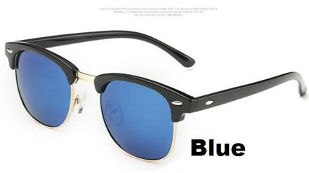 F3 Classic Half Metal Gepolariseerde Zonnebril Mannen Vrouwen Spiegel Zonnebril Mode Vrouwelijke Gafas EEN UV400 blauw