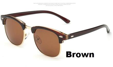 F3 Classic Half Metal Gepolariseerde Zonnebril Mannen Vrouwen Spiegel Zonnebril Mode Vrouwelijke Gafas EEN UV400 bruin