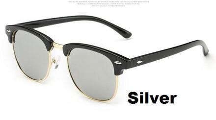 F3 Classic Half Metal Gepolariseerde Zonnebril Mannen Vrouwen Spiegel Zonnebril Mode Vrouwelijke Gafas EEN UV400 zilver
