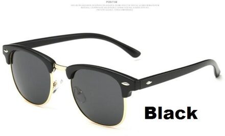 F3 Classic Half Metal Gepolariseerde Zonnebril Mannen Vrouwen Spiegel Zonnebril Mode Vrouwelijke Gafas EEN UV400 zwart