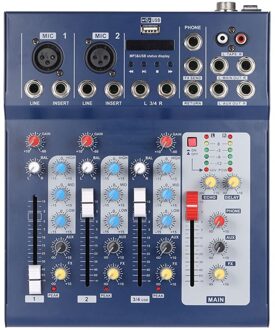 F4-Usb Mixing Console 4 Kanaals Digitale Mic Lijn Audio Mixer Console Met 48V Phantom Power Voor Opname Dj Stage eu Plug