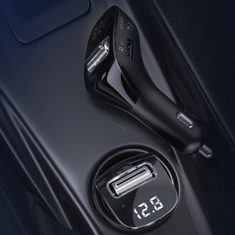 F40 Fm-zender Draadloze Modulator Bluetooth 5.0 Aux-Out Handsfree Car Kit U Disk MP3 Speler Dual Usb Interieur styling Toegang