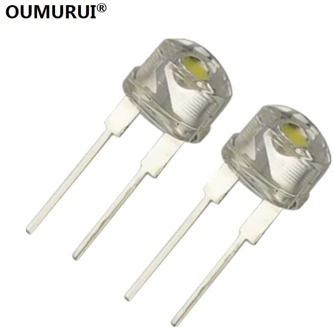 f8 High bright 8mm LED strawhat diode short leg emitting white light 7000-8000k 0.75w 3.1-3.3v 150-180mA 100PCS Free shipping