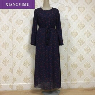 F8818 Vrouwen Zomer Boho Stijl Bloemenprint Strand Jurk Party Jurk Paars / M