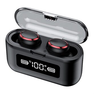 F9-281 Wireless Mini Headset Bluetooth 5.0 Sport Oortelefoon Draagbare Opladen Doos Hoofdtelefoon Bluetooth 5.0 Air Stippen Headset rood