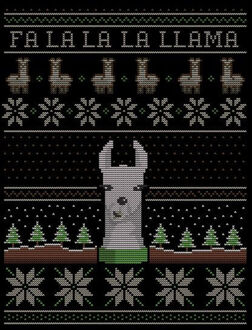 Fa La La La Llama Dames T-Shirt - Zwart - 3XL