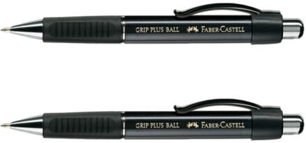 Fabel Castell Grip plus luxe balpen - Set van 2x stuks - blauwe inkt - zware kwaliteit