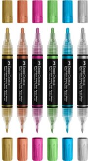 Faber-Castell Faber castell acrylmarkers black edition, shake & paint - metallic kleuren, 6 stuks