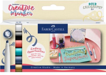 Faber-Castell Faber castell marker creatief goldfaber beitelpunt c - soft lettering, 6 stuks