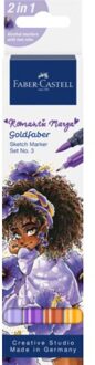 Faber-Castell Faber castell sketchmarker goldfaber set nr.3 - romantic manga collection, 4 stuks