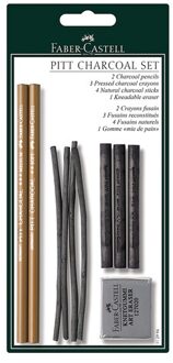 Faber-Castell Hobby tekenen met houtskool set - 10 delig - verschillende diktes