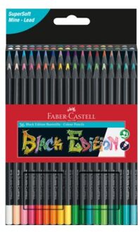 Faber castell kleurpotloden black edition in kartonnen etui á 36 stuks