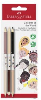 Faber castell kleurpotloden children of the world 3 bicolor huidskleurpotloden 3-kantig