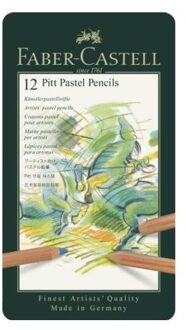 Faber-Castell Pastelpotlood Faber-Castell Pitt metalen etui a 12 stuks Multikleur